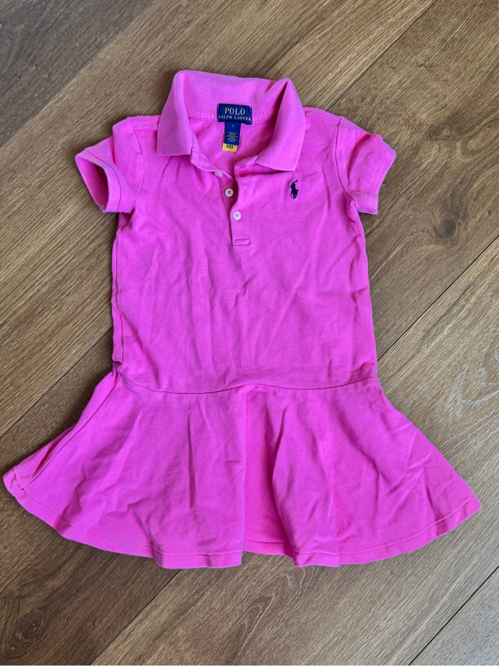 Polo Ralph Lauren Girl Mesh Polo Dress 3T Bright Pink New Condition